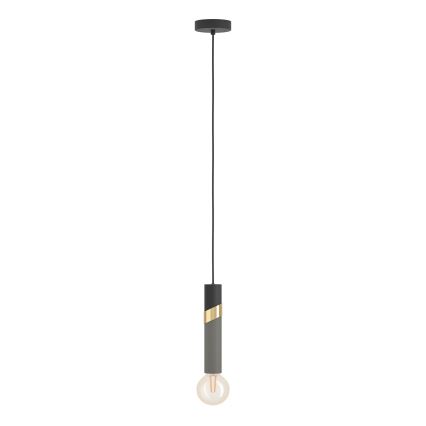 Eglo - Подвесная люстра 1xE27/40W/230V черная/золотая
