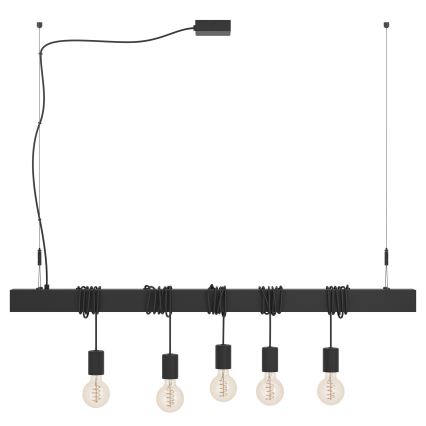 Eglo - Підвісна люстра TOWNSHEND 5xE27/40W/230V чорний