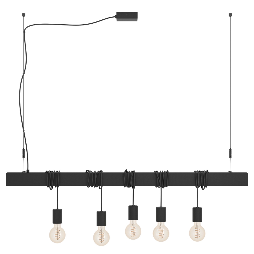 Eglo - Подвесная люстра TOWNSHEND 5xE27/40W/230V черный
