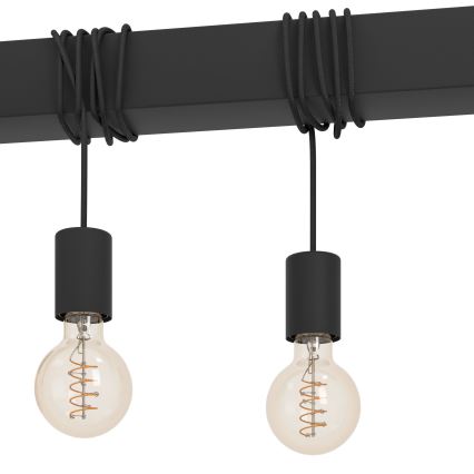 Eglo - Подвесная люстра TOWNSHEND 5xE27/40W/230V черный