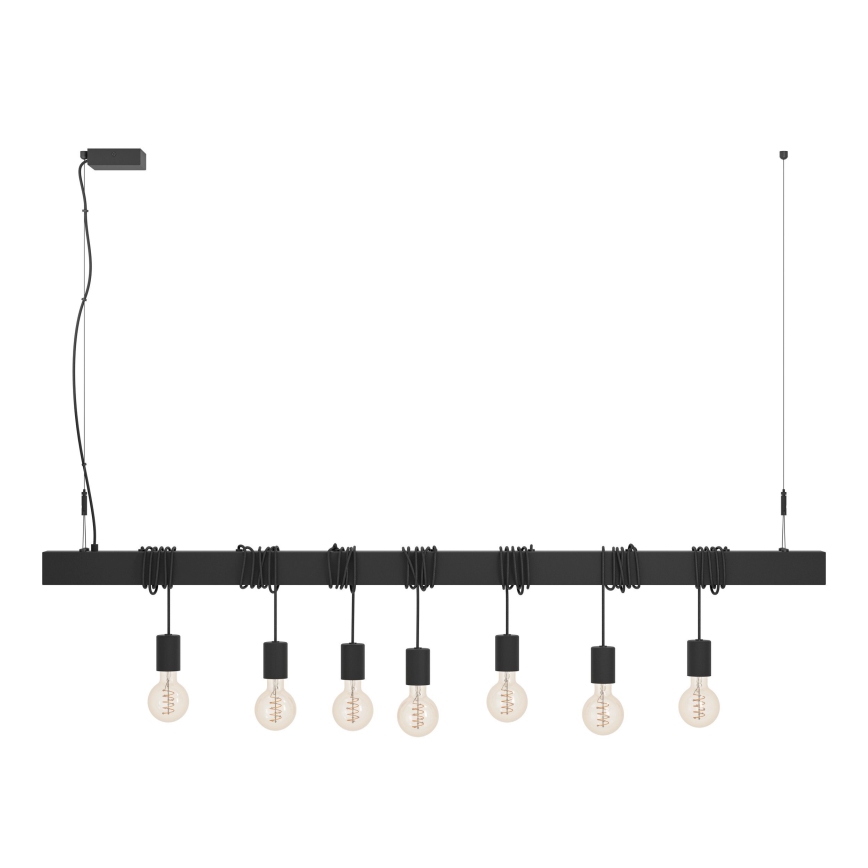 Eglo - Підвісна люстра TOWNSHEND 7xE27/40W/230V чорний