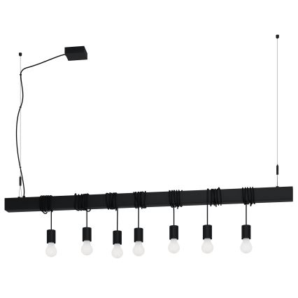Eglo - Подвесная люстра TOWNSHEND 7xE27/40W/230V черный