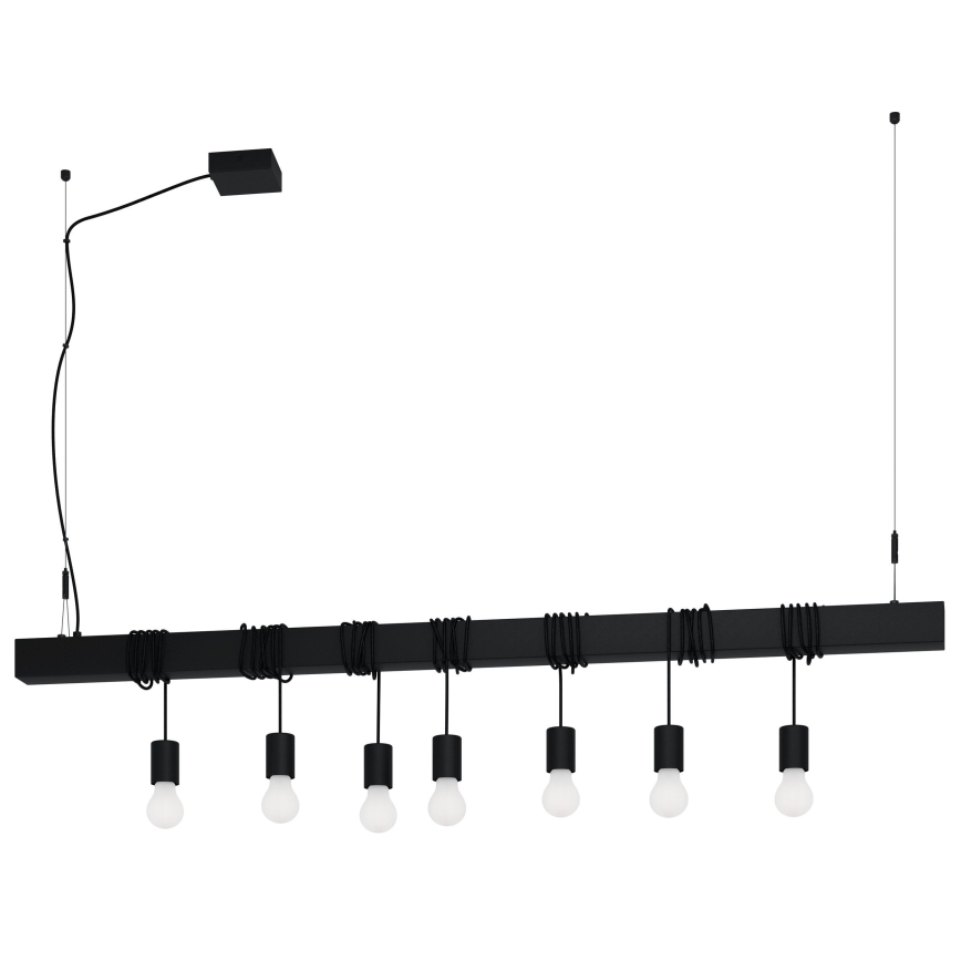 Eglo - Подвесная люстра TOWNSHEND 7xE27/40W/230V черный