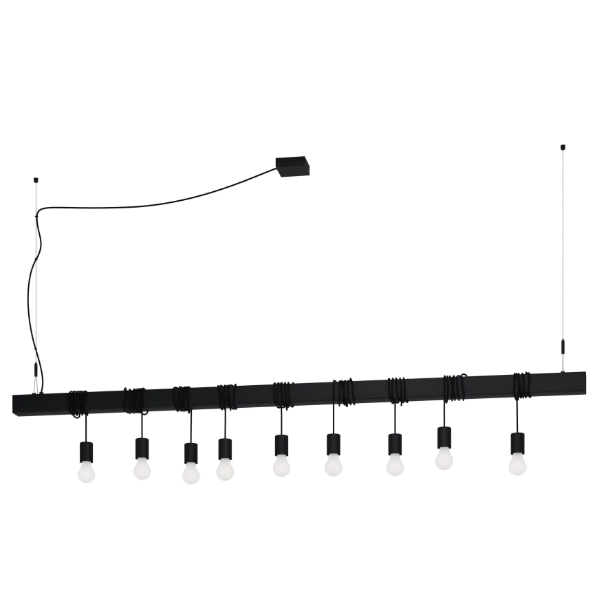 Eglo - Подвесная люстра TOWNSHEND 9xE27/40W/230V черный