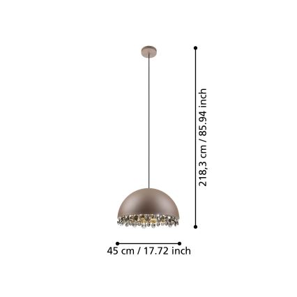 Eglo - Подвесная люстра 1xE27/40W/230V коричневый