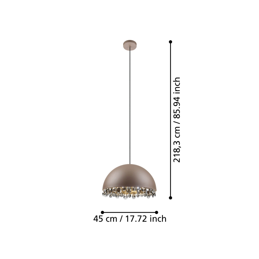 Eglo - Подвесная люстра 1xE27/40W/230V коричневый