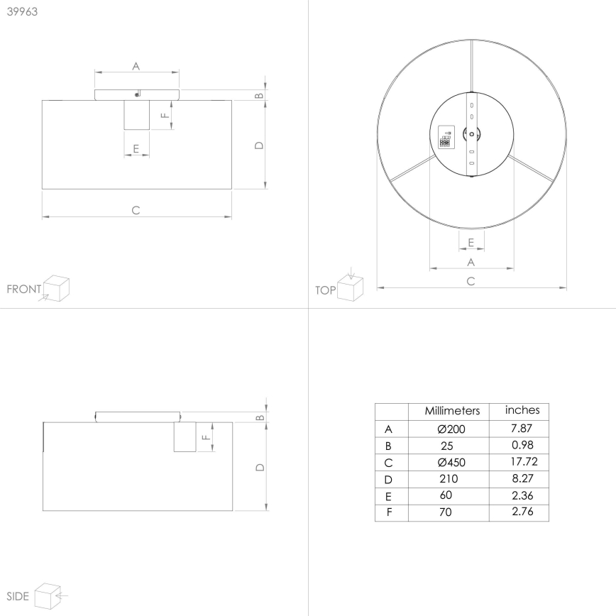 Eglo - Потолочный светильник 1xE27/40W/230V черный/золотистый