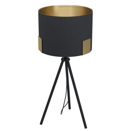 Eglo - Настільна лампа 1xE27/40W/230V чорний/золотий
