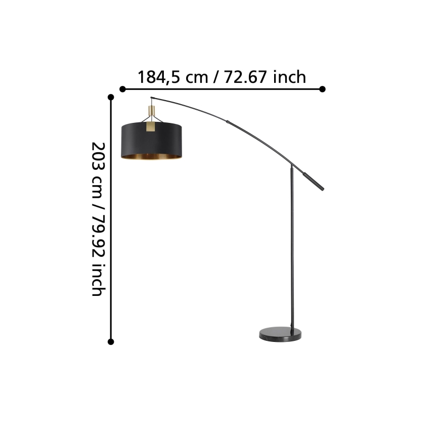 Eglo - Торшер 3xE27/40W/230V черный/золотистый