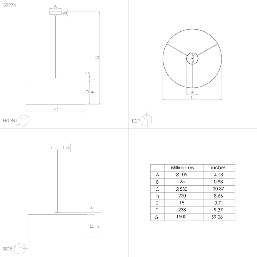 Eglo - Подвесная люстра 1xE27/40W/230V диаметр 53 см синий/золотистый