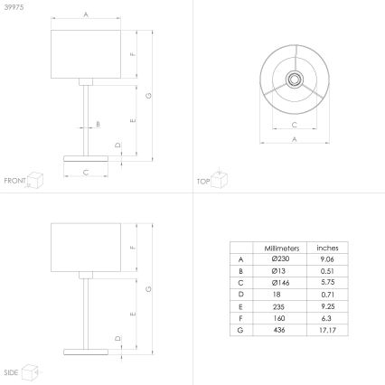 Eglo 39975 - Настольная лампа CASUARITA 1xE27/40W/230V синий/золотистый