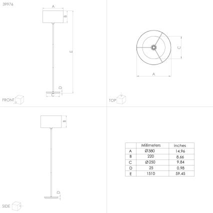 Eglo - Торшер 1xE27/40W/230V синій/золотий