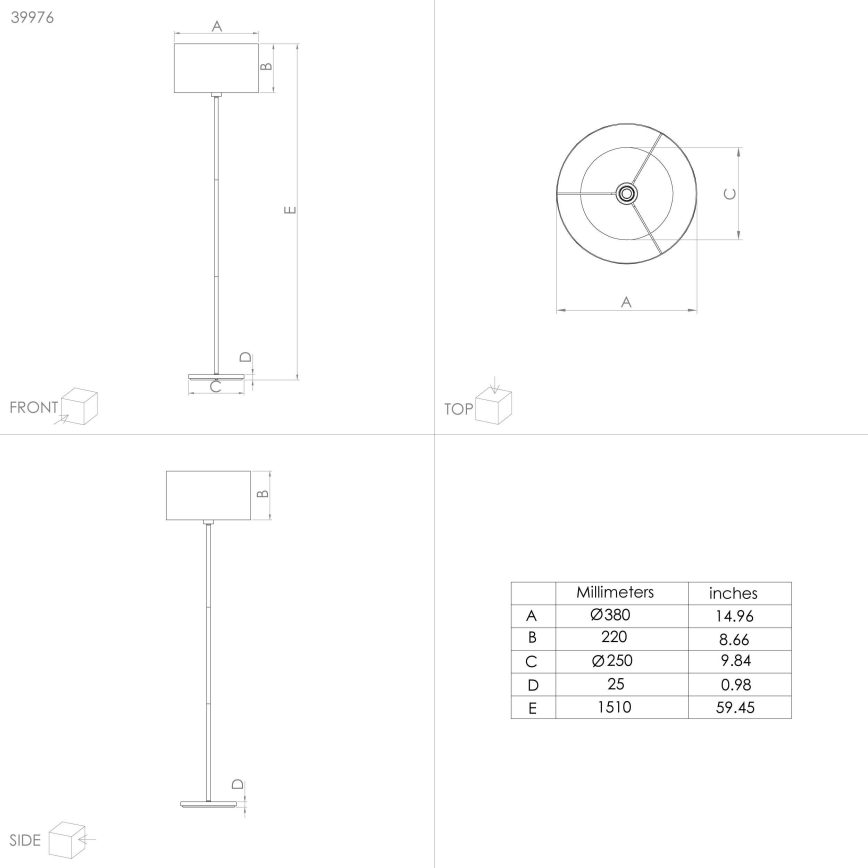Eglo - Торшер 1xE27/40W/230V синий/золотистый