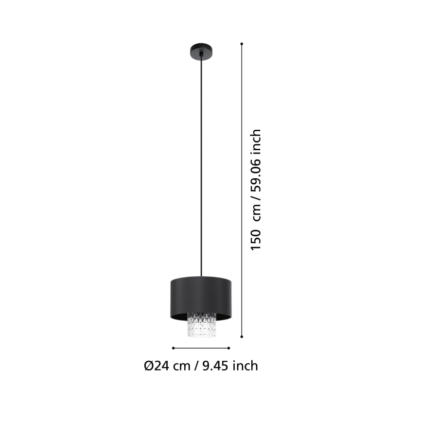 Eglo - Подвесная люстра 1xE27/40W/230V черный