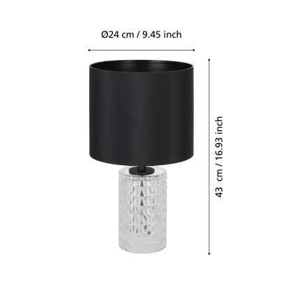 Eglo - Настільна лампа 1xE27/40W/230V чорний