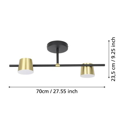 Eglo - Пристельова LED люстра 2xGU10/4,6W/230V 3000K золотий