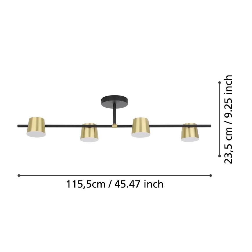 Eglo - Пристельова LED люстра 4xGU10/4,6W/230V 3000K золотий