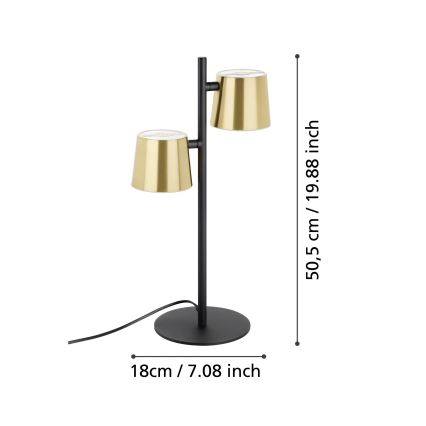 Eglo - Светодиодная настольная лампа 2xGU10/4,6W/230V 3000K золотистый