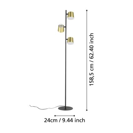 Eglo - Светодиодный торшер 3xGU10/4,6W/230V 3000K золотистый