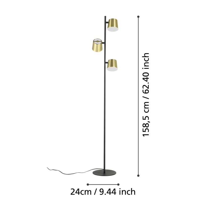 Eglo - Светодиодный торшер 3xGU10/4,6W/230V 3000K золотистый