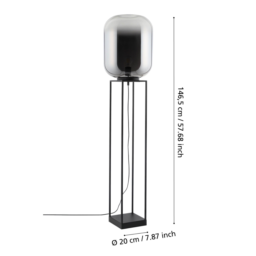 Eglo - Торшер 1xE27/40W/230V димчастий