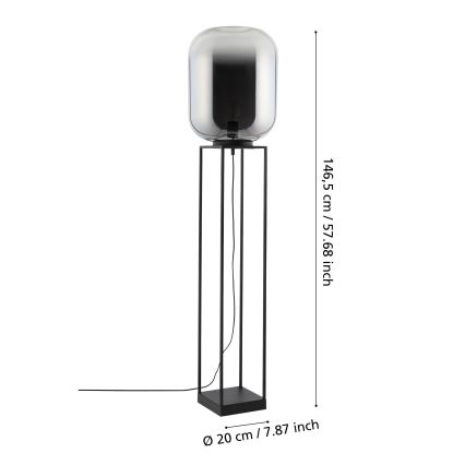 Eglo - Торшер 1xE27/40W/230V дымчатый