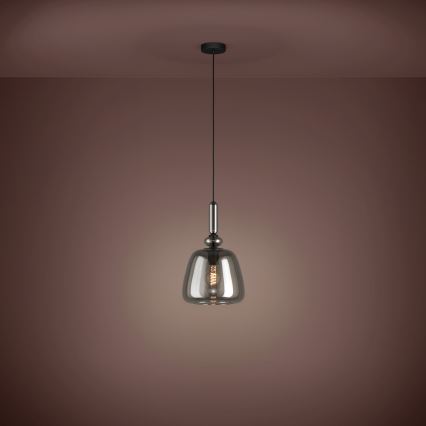 Eglo - Підвісна люстра 1xE27/40W/230V димчастий