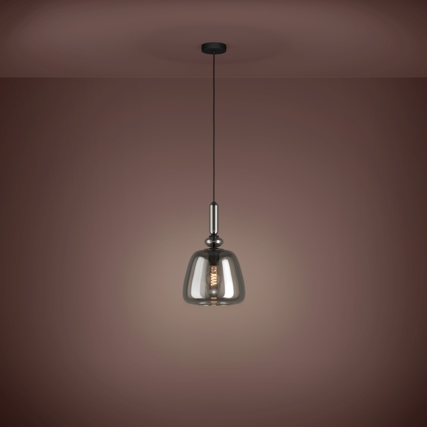 Eglo - Підвісна люстра 1xE27/40W/230V димчастий