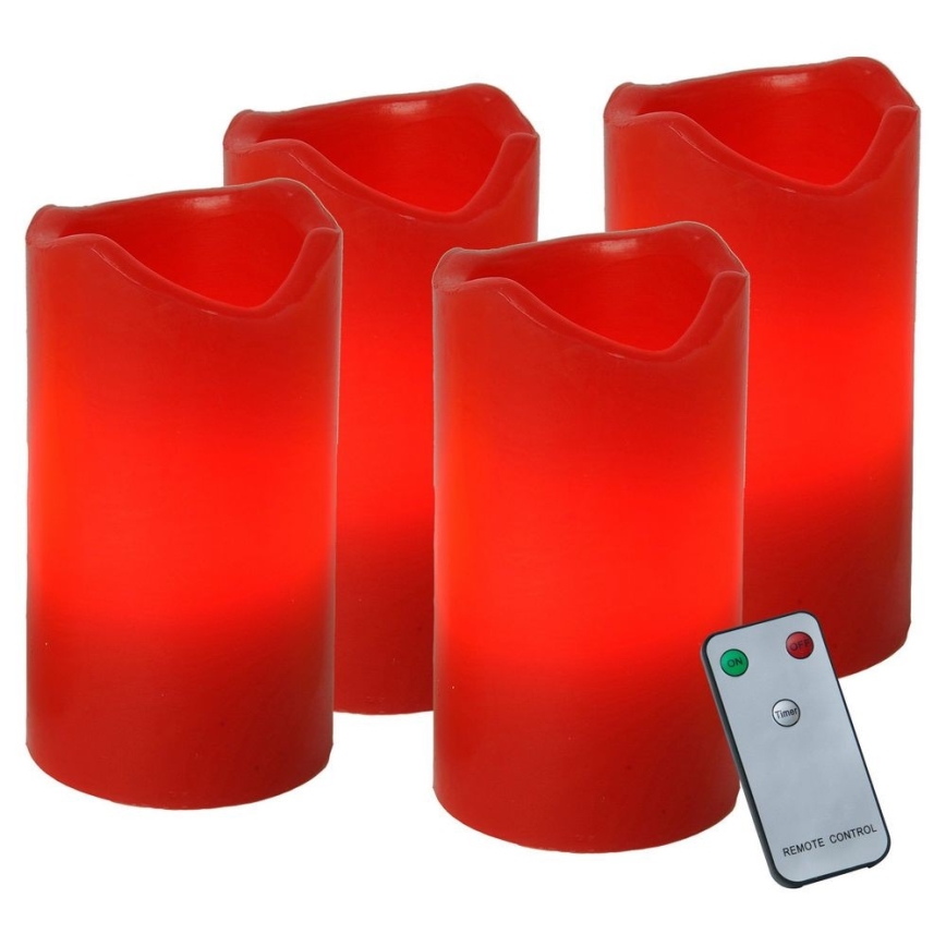 Eglo - НАБОР 4x Светодиодное рождественское украшение ADVENT 1xLED/0,18W/2xCR2032 + пульт ДУ