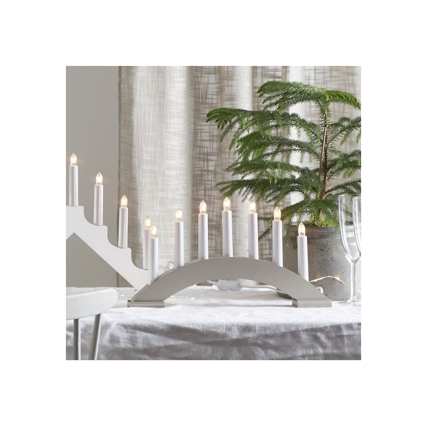 Eglo - Рождественский подсвечник 7xE10/3W/230V серый