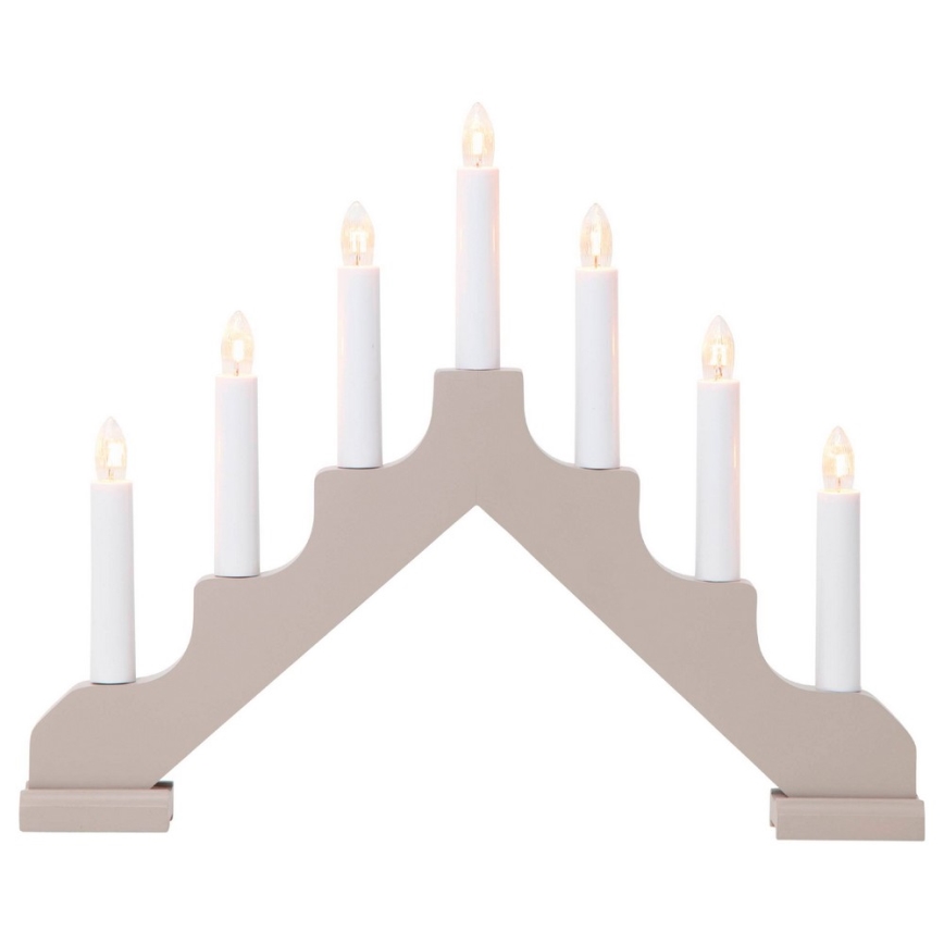 Eglo - Різдвяний свічник 7xE10/3W/230V сірий