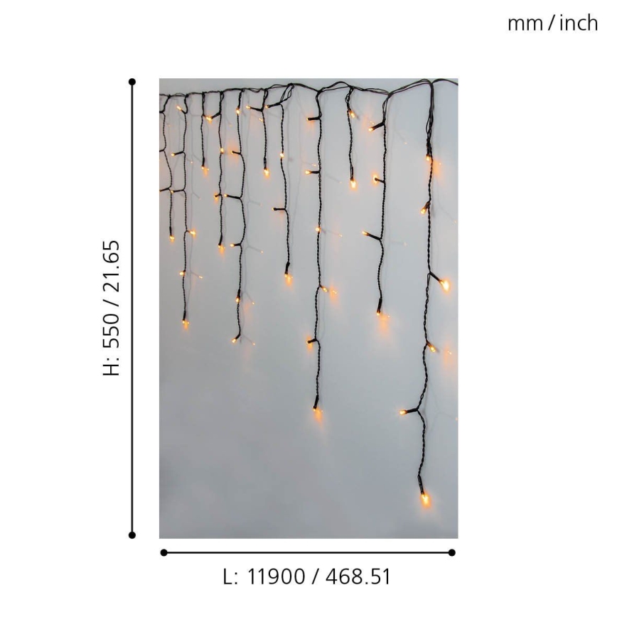 Eglo 410824 - LED уличная рождественская гирлянда GOLDEN 480 светодиодов / 17 × 0,55 м IP44 тёплый белый