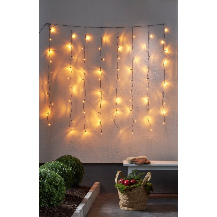 Eglo - LED Вулична різдвяна гірлянда-штора 80xLED 1,3м IP44 теплий білий