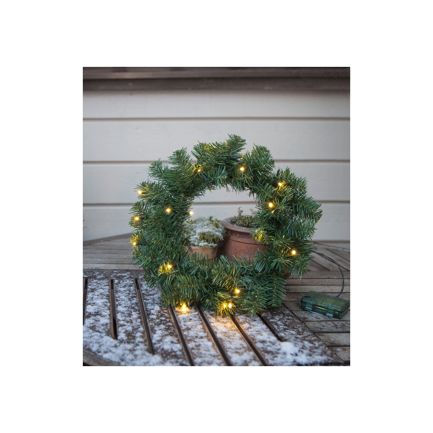 Eglo - LED Вуличний різдвяний вінок з датчиком 20xLED/0,064W/3xAA IP44 діаметр 38 см