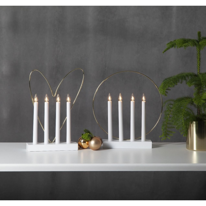 Eglo - Рождественский подсвечник 4xE10/3W/230V белый