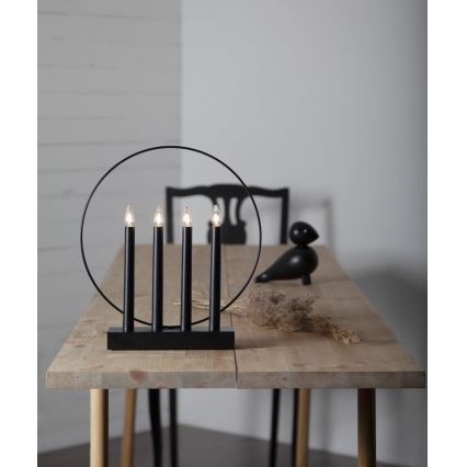 Eglo - Різдвяний підсвічник 4xE10/3W/230V чорний