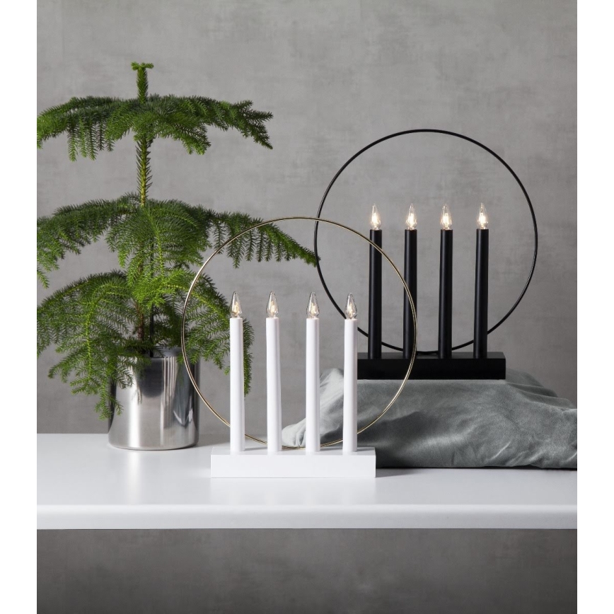 Eglo - Різдвяний підсвічник 4xE10/3W/230V чорний