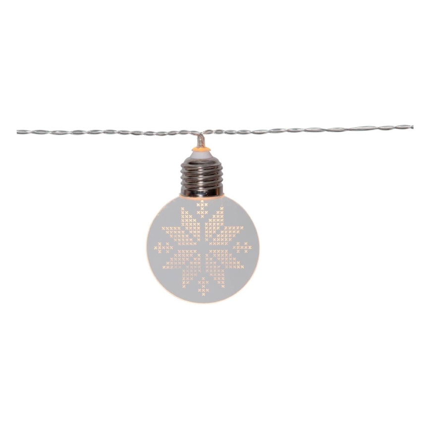 Eglo 411112 - LED-гирлянда ORNAMENT 10xLED/3xAA 2,4m тёплый белый
