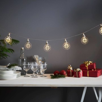 Eglo 411112 - Світлодіодна різдвяна гірлянда ORNAMENT 10xLED/3xAA 1,8m теплий білий
