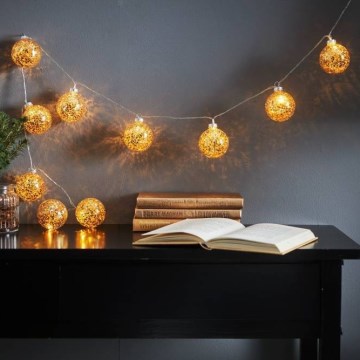 Eglo 411115 -  LED  гірлянда GLITTER 10xLED/2xAA 1,65m тепле біле