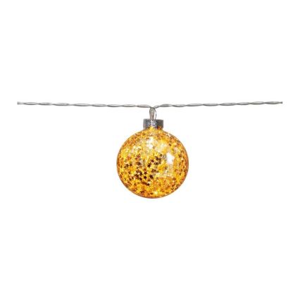 Eglo 411115 -  Світлодіодна різдвяна гірлянда GLITTER 10xLED/2xAA 1,65м теплий білий