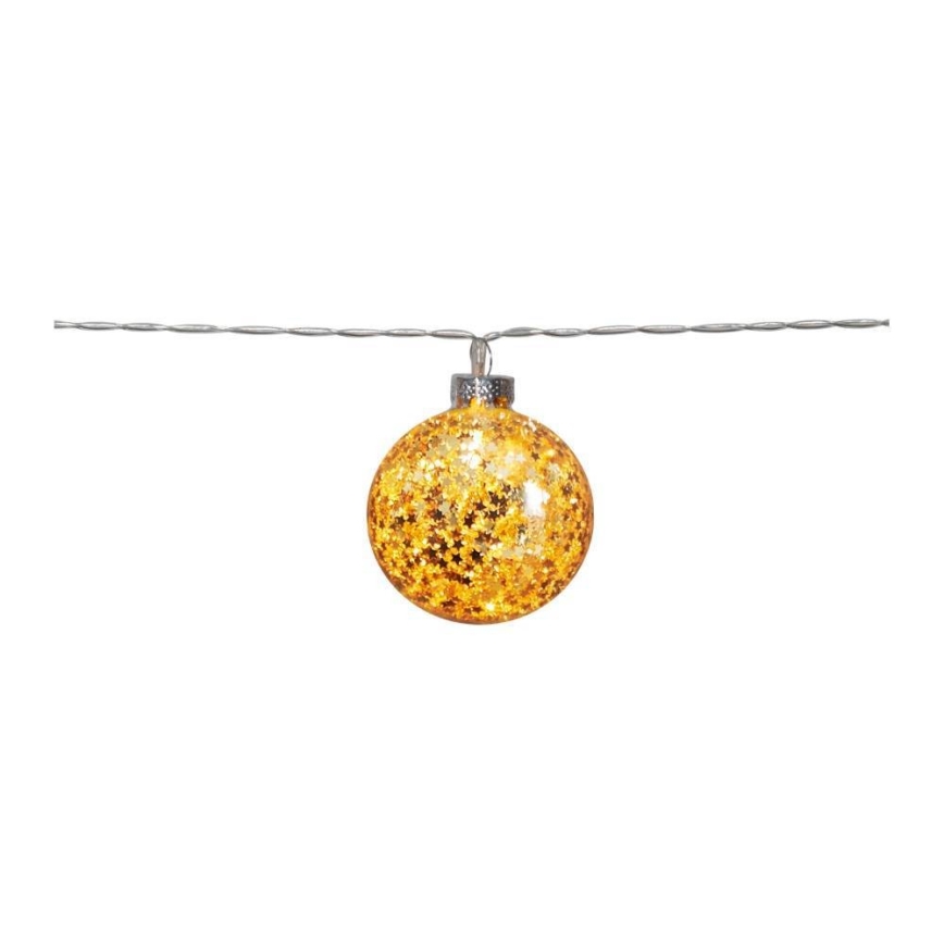Eglo 411115 -  Світлодіодна різдвяна гірлянда GLITTER 10xLED/2xAA 1,65м теплий білий