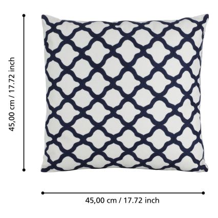 Eglo - Декоративная подушка 45x45 см белый/синий
