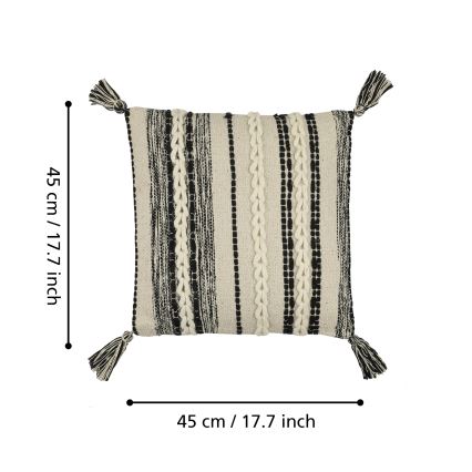 Eglo 420055 - Декоративная подушка CHEVERY 45x45 см кремовая/чёрная