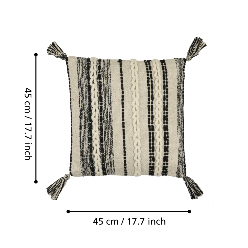 Eglo 420055 - Декоративная подушка CHEVERY 45x45 см кремовая/чёрная