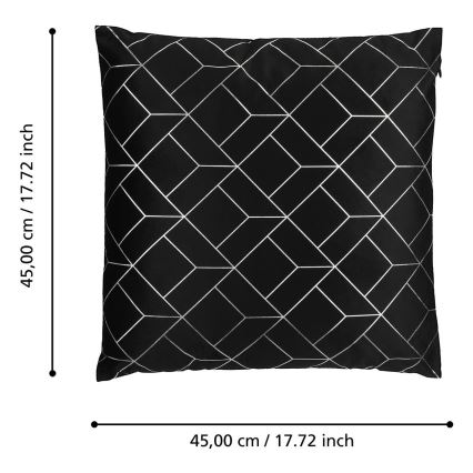 Eglo - Декоративна подушка 45x45 см чорний/срібний