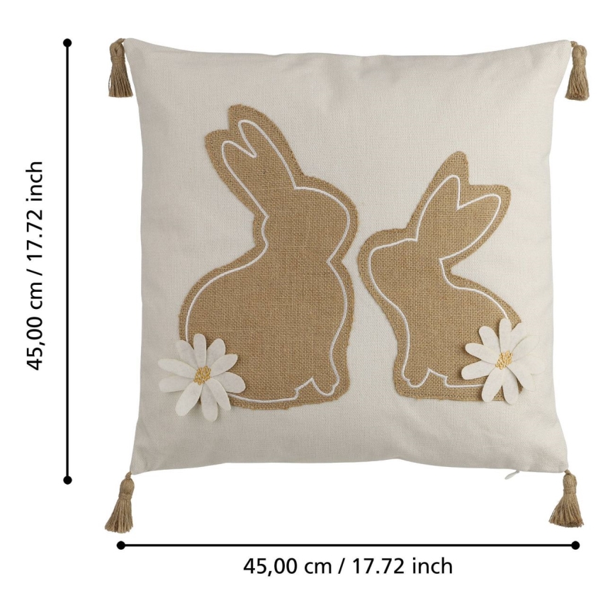 Eglo 420097 - Декоративна подушка CHEVERY 45x45 см бежева/коричнева
