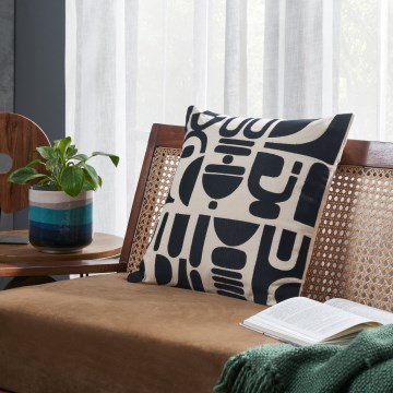 Eglo 420307 - Декоративна подушка CHEVERY 45x45 см кремова/чорна