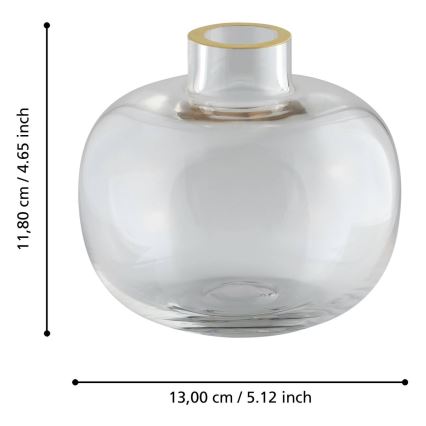 Eglo 421214 - Скляна ваза SIRANANA 11,8x13 см прозора/золота