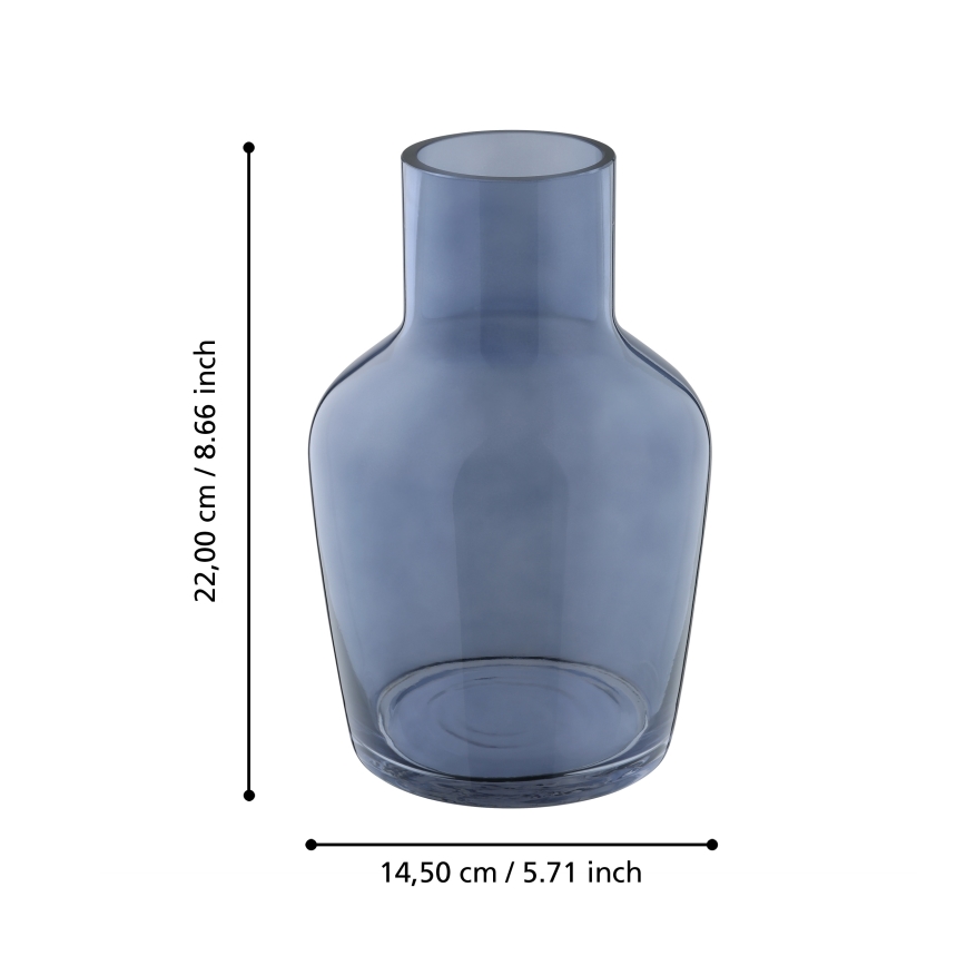 Eglo 421219 - Стеклянная ваза SIRANANA 22x14,5 см синяя/дымчатая